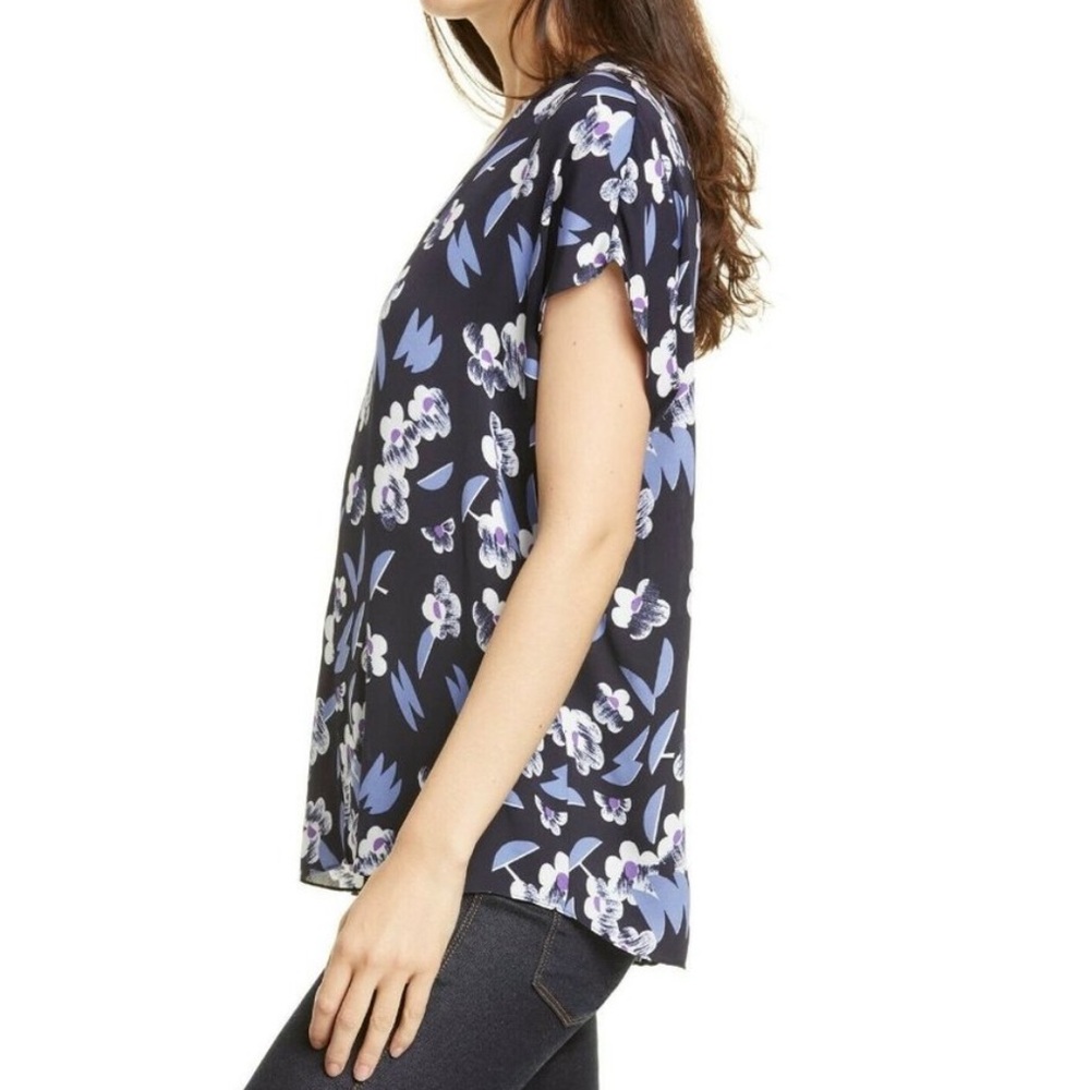 LEWIT Thali Navy Blue Floral Print Top NWT - Small - Picture 4 of 6